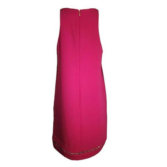 Trina Turk Dress Womens Size 8 Solid All Pink Sleeveless Zip Up Back Metal Trim - Picture 3 of 7